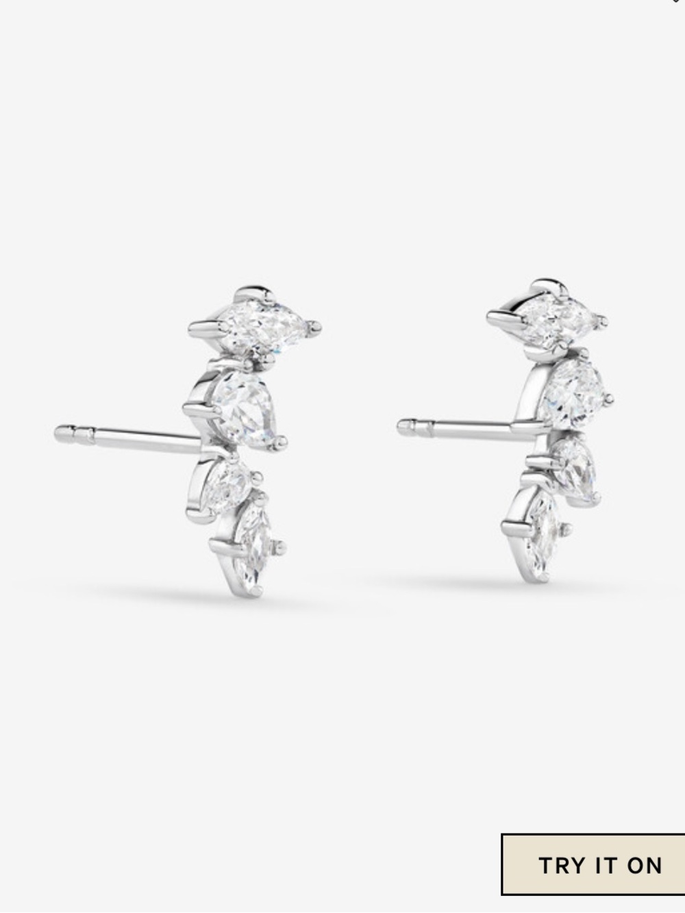 Cubic Zirconia Vine Stud Earrings in Sterling Silver Michael Hill